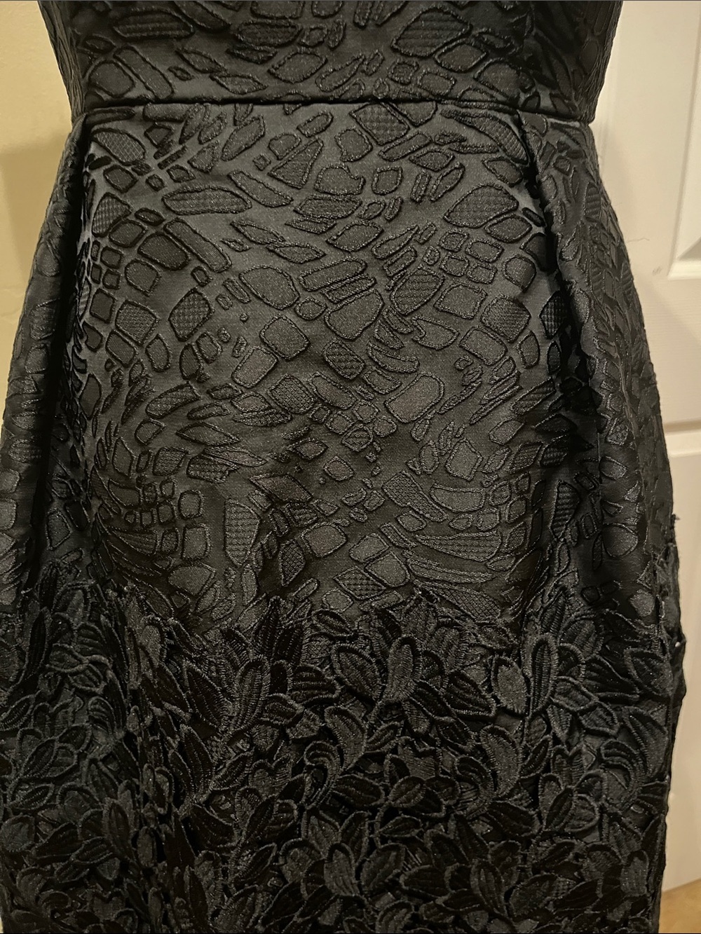 White House Black Market Black Floral Lace Midi Dress - Picture 3 of 5